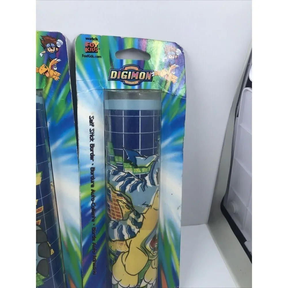 3 Digimon Digital Monsters Self Stick Wall Paper Border 8.4sq.ft 5ydx6.75in VTG.